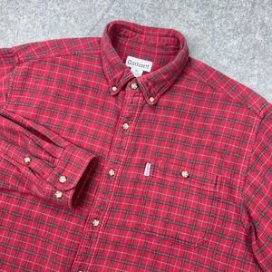 VTG Carhartt Shirt Mens XL Red Plaid Flannel Button Down Outdoor Workwear Pocket
